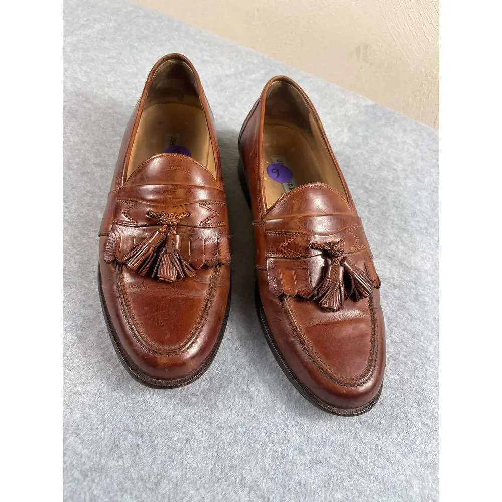 Johnston & Murphy Loafer Shoes Men's Size 9M Brown Leather Tassel Formal‎ Office